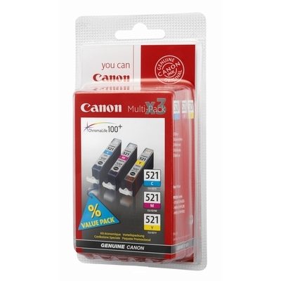 Canon Inktpatroonset CLI-521 C/M/Y (3-pack) (origineel)