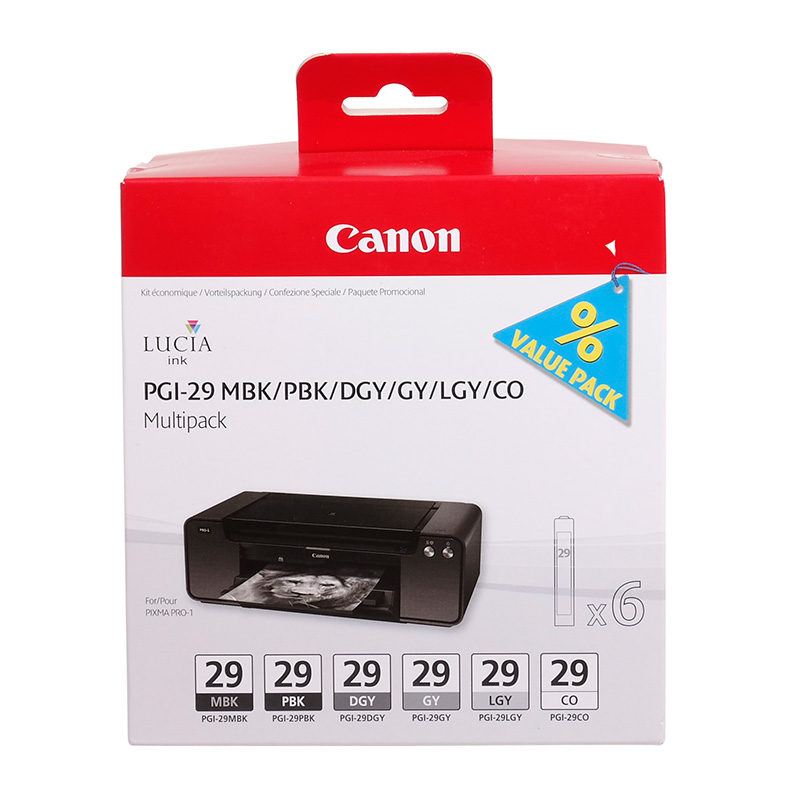 Canon PGI-29 MBK/PBK/DGY/GY/LGY/CO Multipack
