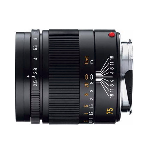 Leica Summarit-M 75mm f/2.5 objectief Zwart