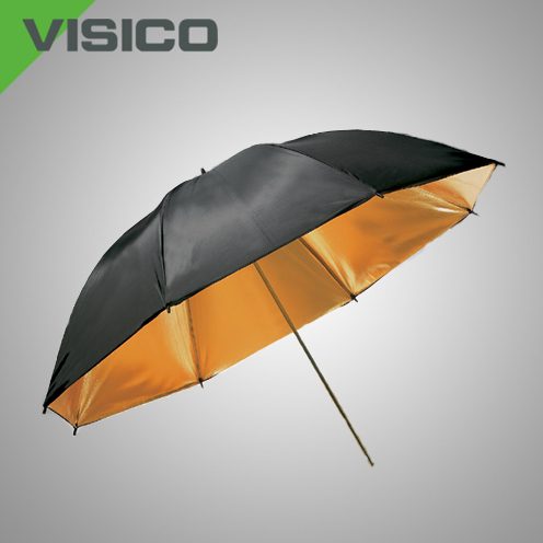Image of Visico Dual-Duty Paraplu UB-006G Zwart/goud 80cm