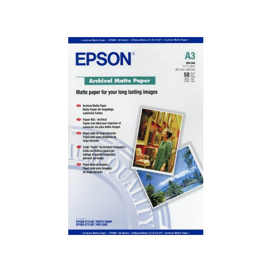 Image of Epson Archival Matte Paper, DIN A3, 189g/m², 50 Sheets