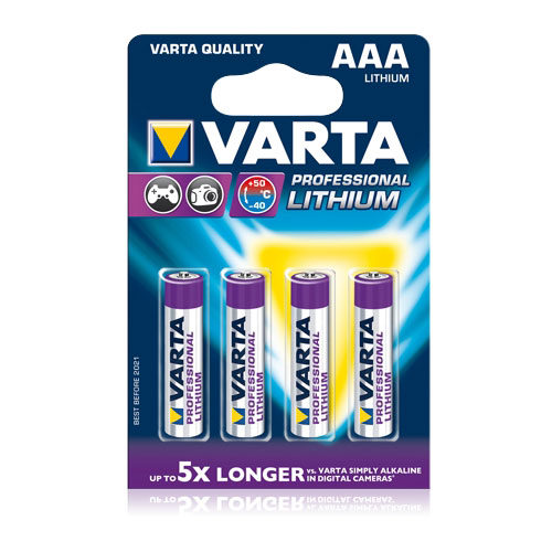 Image of 1x4 Varta Lithium Micro AAA LR 03