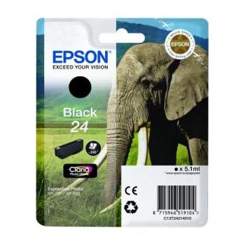 Image of Epson 24 Series Elephant Black Ink Cartridge