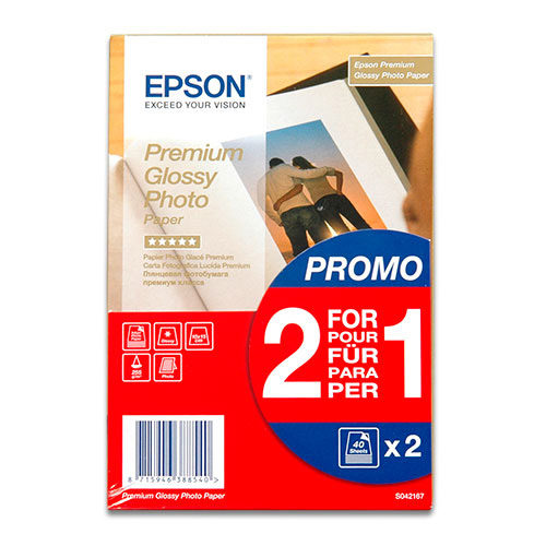 Image of 2x 40 Epson Premium Glans Photo Papier 10x15 cm. 255 g