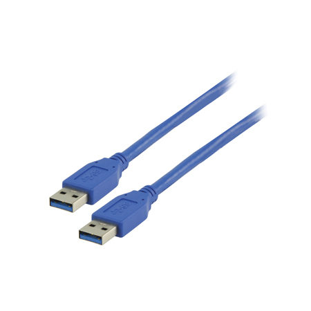 Image of USB 3.0 Kabel A Male - A Male Rond 1.00 M Blauw