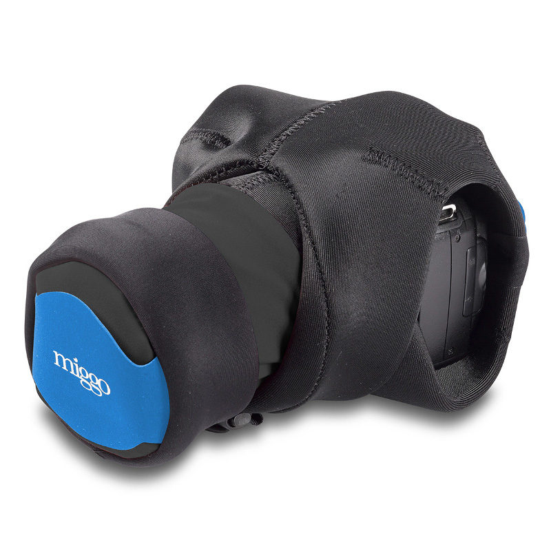 Image of Miggo Padded Camera Grip and Wrap Zwart/Blauw voor DSLR