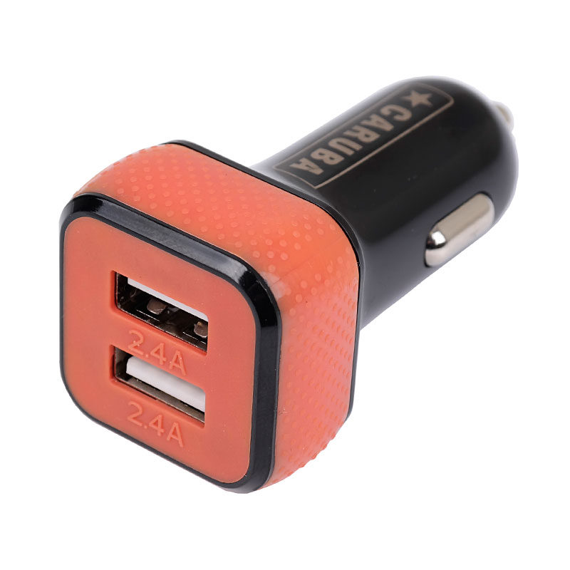 Image of Caruba Duo USB Car charger 4.8 amp Zwart/Rood