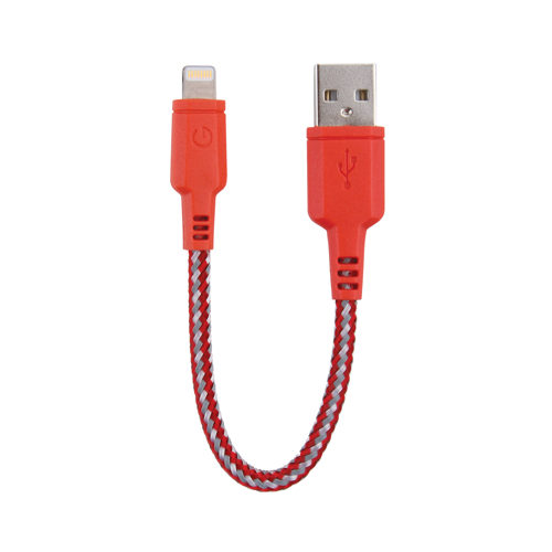 Image of EnerGea Nylotough Lightning USB-kabel 16cm Rood