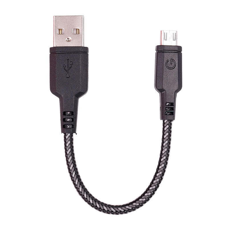 Image of EnerGea Nylotough USB-A naar Micro USB-kabel 16cm Zwart