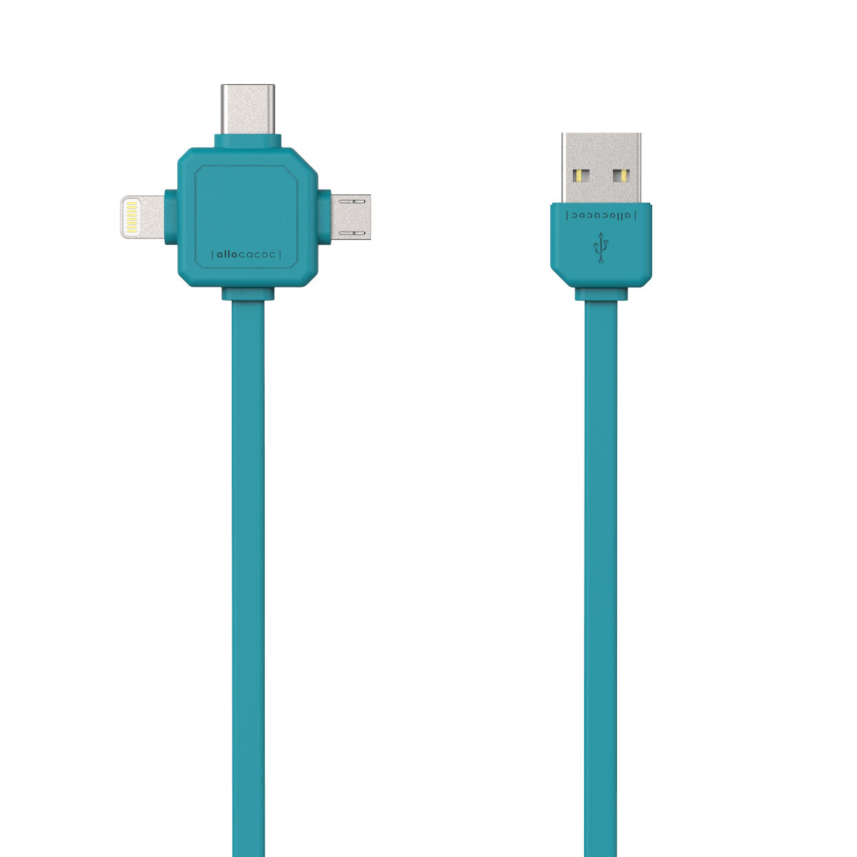 Image of Allocacoc 3-in-1 USB-kabel Blauw