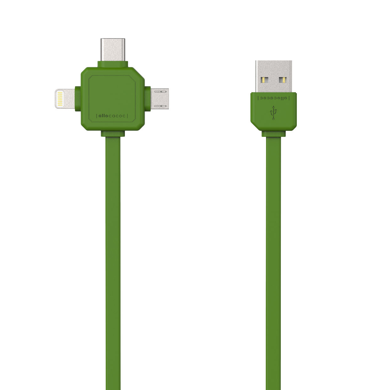Image of Allocacoc 3-in-1 USB-kabel Groen