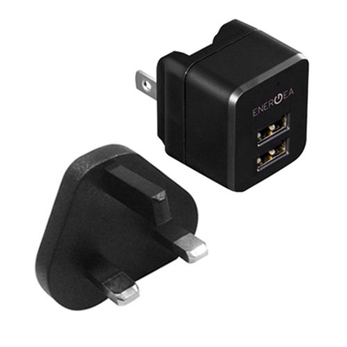 Image of EnerGea Travelite 2.4 Duo USB-lader Black (UK)
