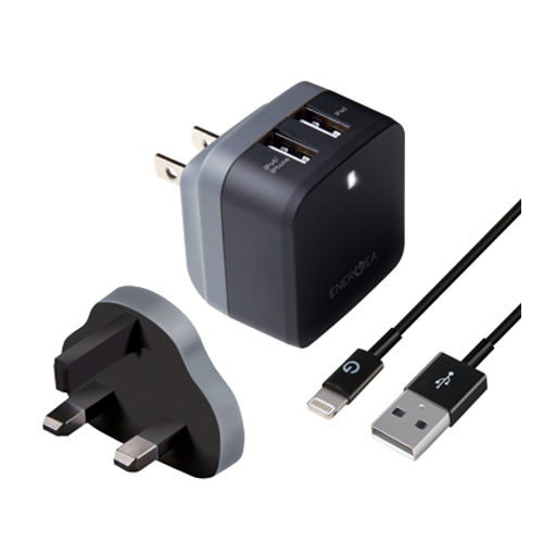 Image of EnerGea Travelite Pro 3.4 Duo USB-lader Black / Grey (UK)