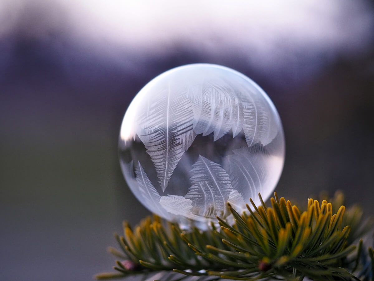 Bevroren zeepbellen fotograferen - 5