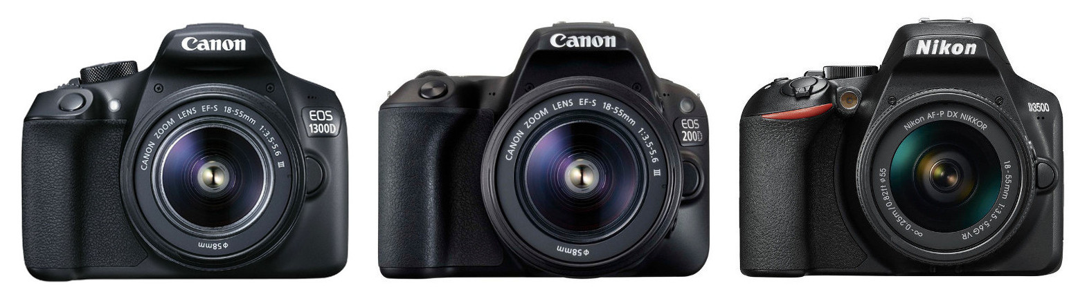 Nikon D3500, Canon 200D, Canon 1300D