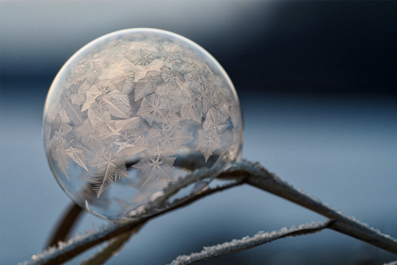 Bevroren zeepbellen fotograferen - 3